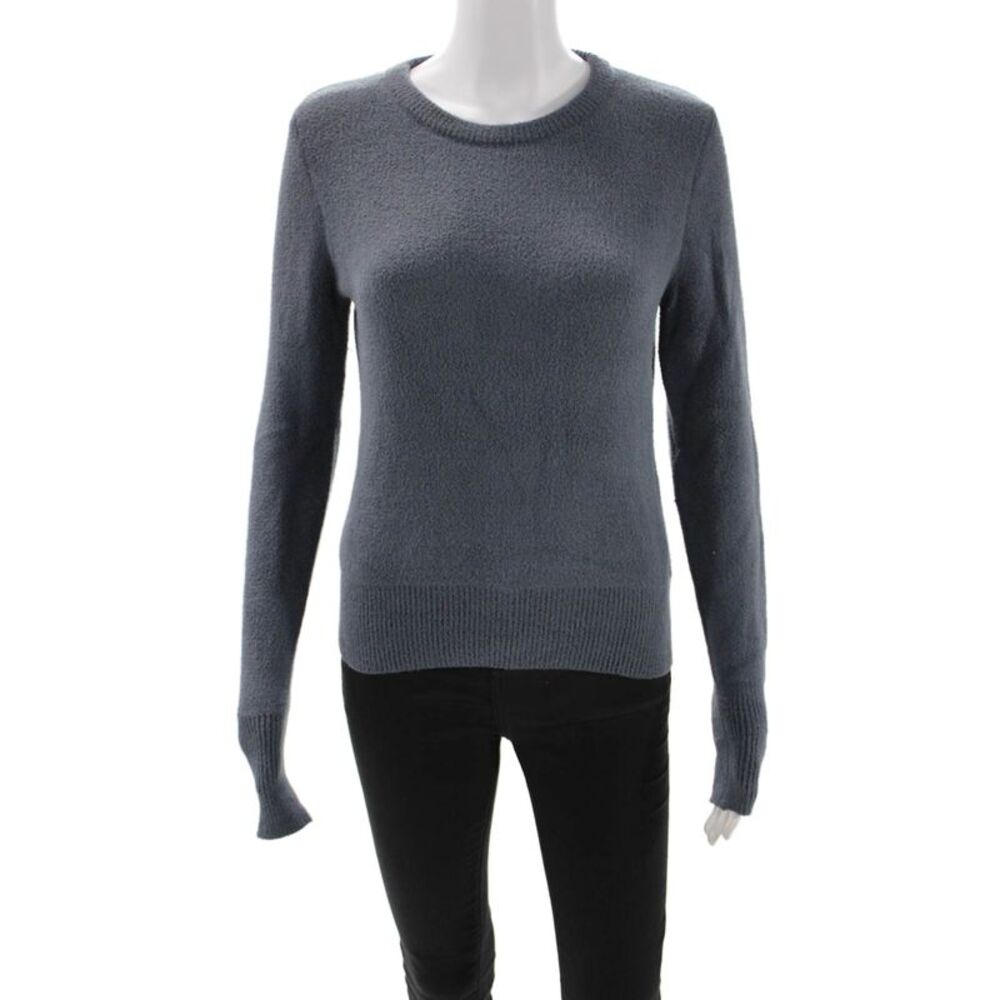 Decker Unisex Pullover Sweater Dark Gray Crew Neck Long Sleeve Size S
